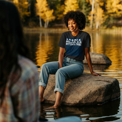 Acadia National Park Graphic Typography T-Shirt