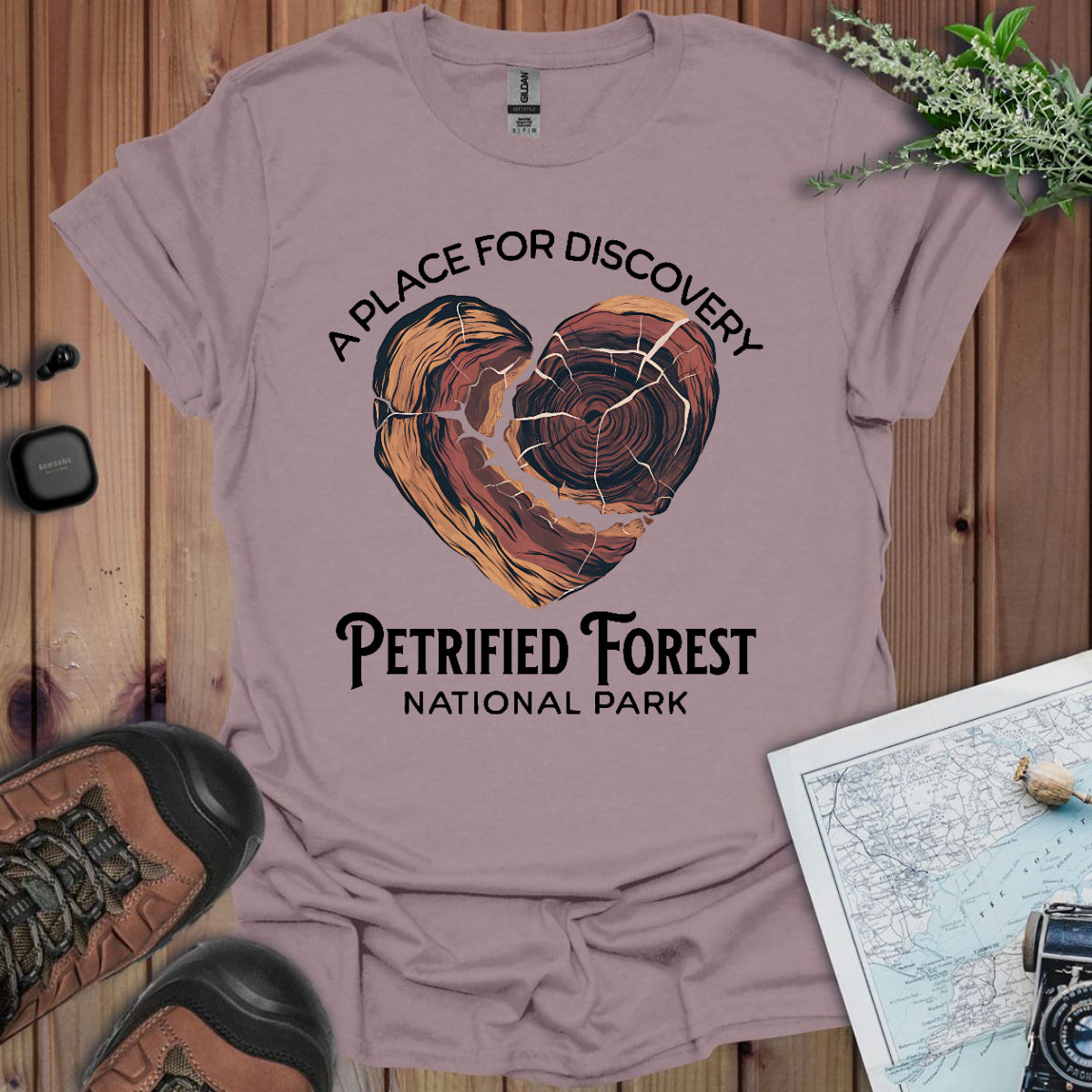 Petrified Forest National Park Unisex Fit Soft T-Shirt Heart Wood T-Shirt Printify S Paragon