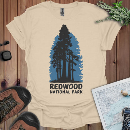 Redwood National Park Unisex T- Shirt Shaded Blue T-Shirt Printify S Sand
