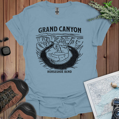 Grand Canyon Horseshoe Bend Unisex Fit Soft T-Shirt T-Shirt Printify S Stone Blue