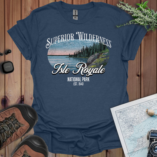 Isle Royale National Park Unisex T-Shirt Superior Wilderness T-Shirt Printify XS Heather Navy