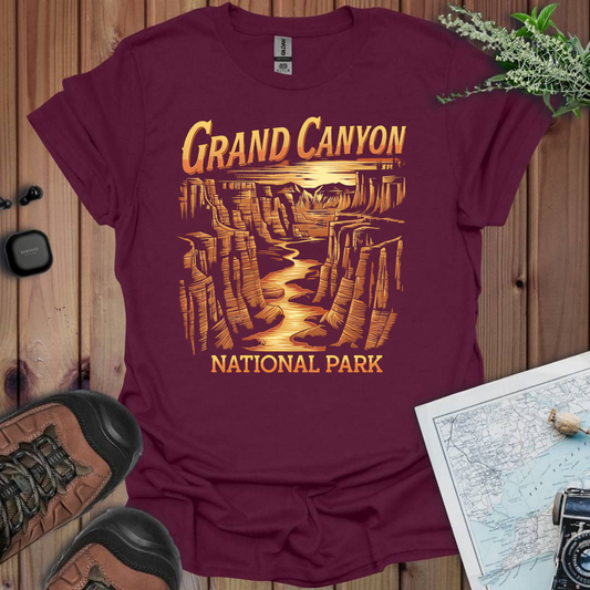 Grand Canyon View Unisex T-Shirt T-Shirt Printify S Maroon