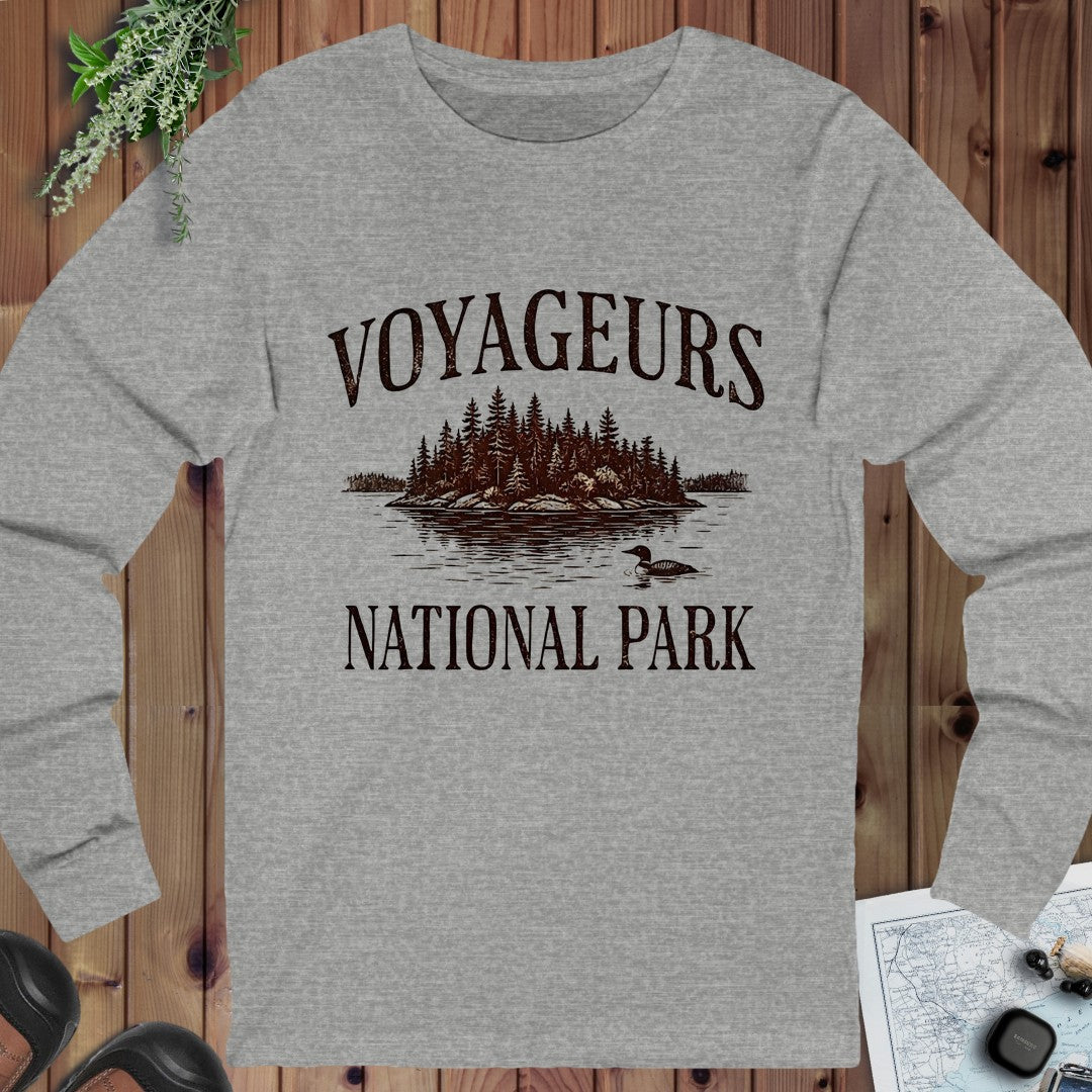 Voyageurs National Park Rustic Long Sleeve T-Shirt in Athletic Heather