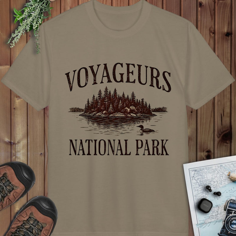 Voyageurs National Park Rustic Performance T-Shirt in Prairie Dust