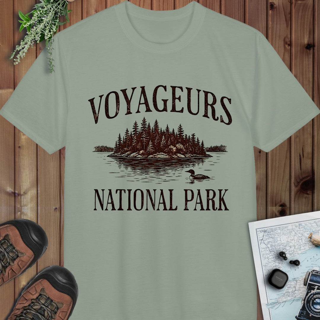 Voyageurs National Park Rustic Performance T-Shirt in Sage