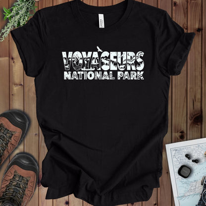 Voyageurs National Park Silhouette Kids Graphic T-Shirt in Black Heather