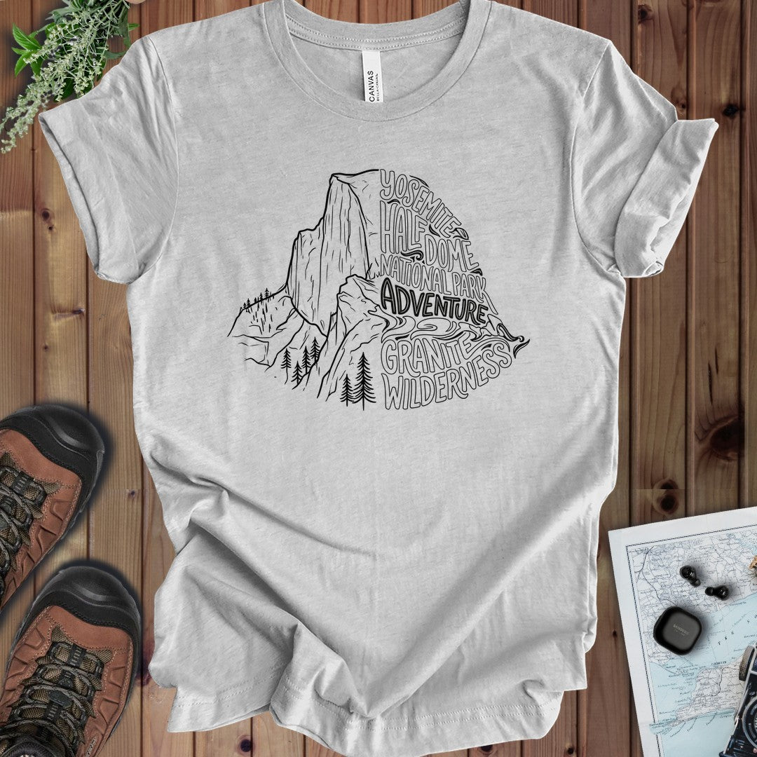 Yosemite Half Dome Lines Kids Graphic T-Shirt in Athletic Heather