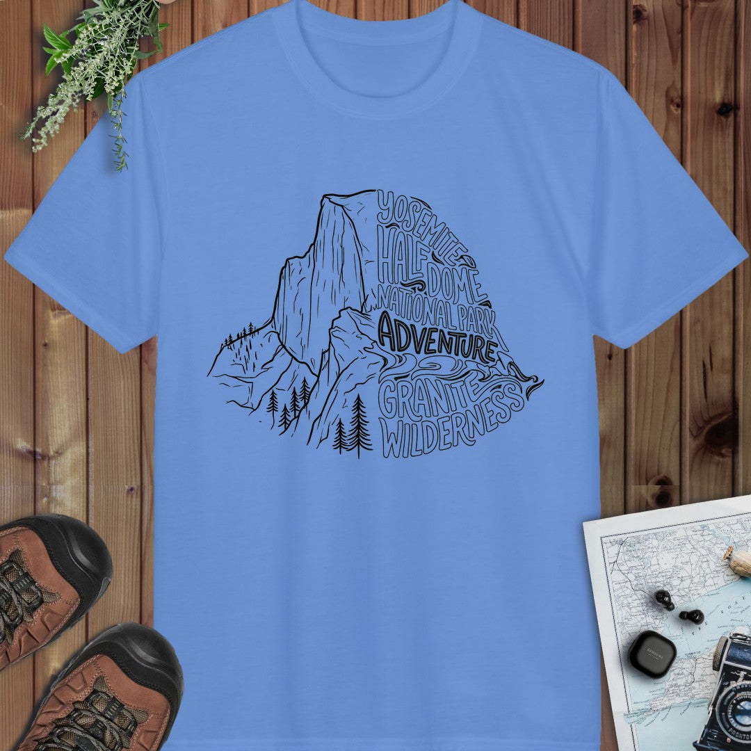 Yosemite Half Dome Lines Performance T-Shirt in Carolina Blue