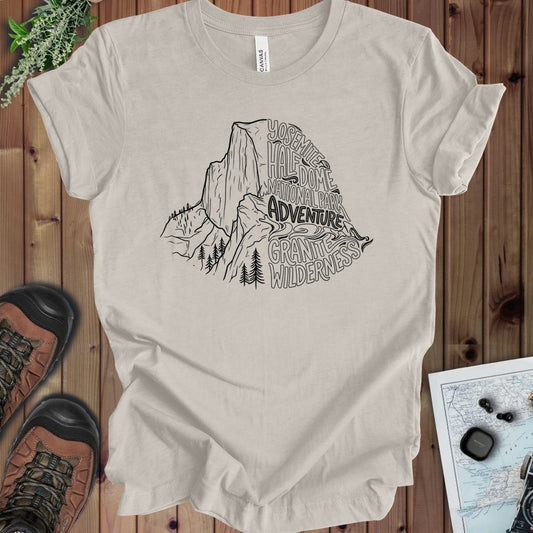 Yosemite Half Dome Lines Kids Graphic T-Shirt in Heather Dust