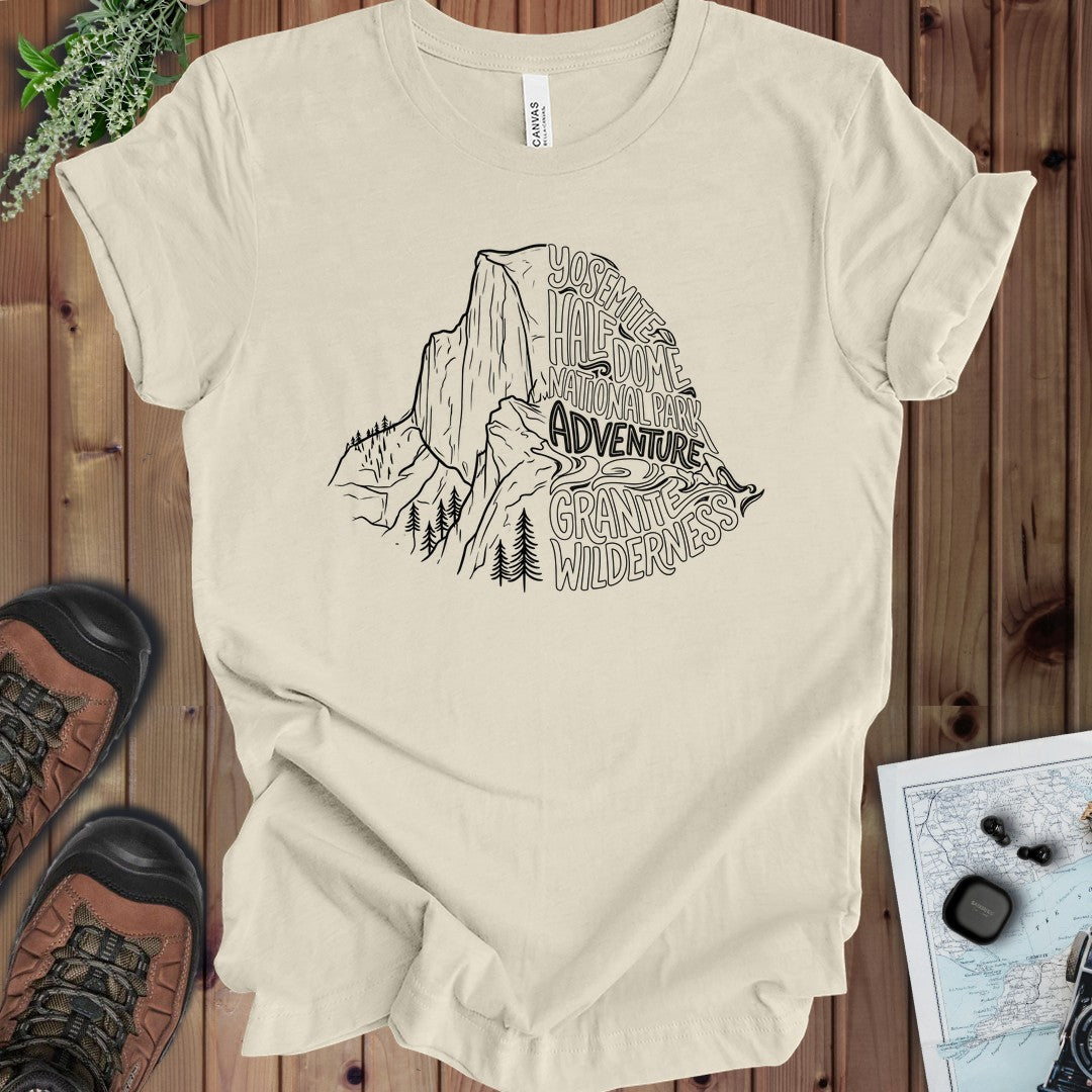 Yosemite Half Dome Lines Kids Graphic T-Shirt in Natural