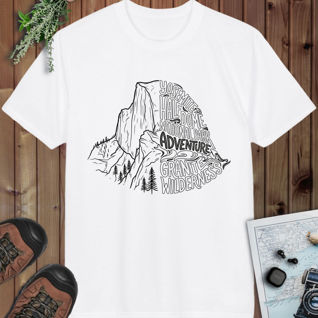 Yosemite Half Dome Lines Performance T-Shirt in White