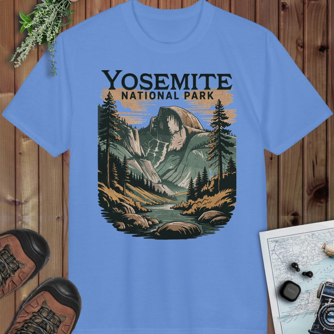 Yosemite Valley Half Dome Performance T-Shirt in Carolina Blue