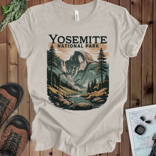 Yosemite Valley Half Dome Kids Graphic T-Shirt in Heather Dust