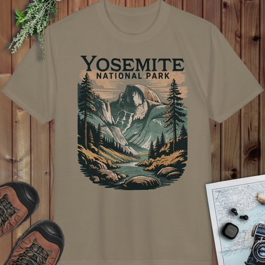 Yosemite Valley Half Dome Performance T-Shirt in Prairie Dust