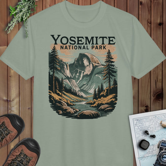 Yosemite Valley Half Dome Performance T-Shirt in Sage