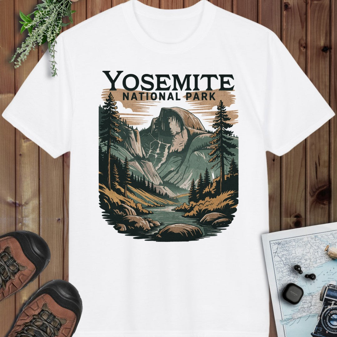 Yosemite Valley Half Dome Performance T-Shirt in White