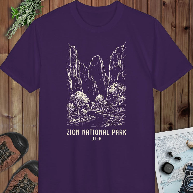 Zion National Park Performance T-Shirt in Purple
