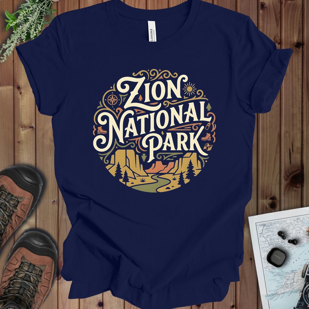 Zion National Park Kids Graphic T-Shirt in Navy