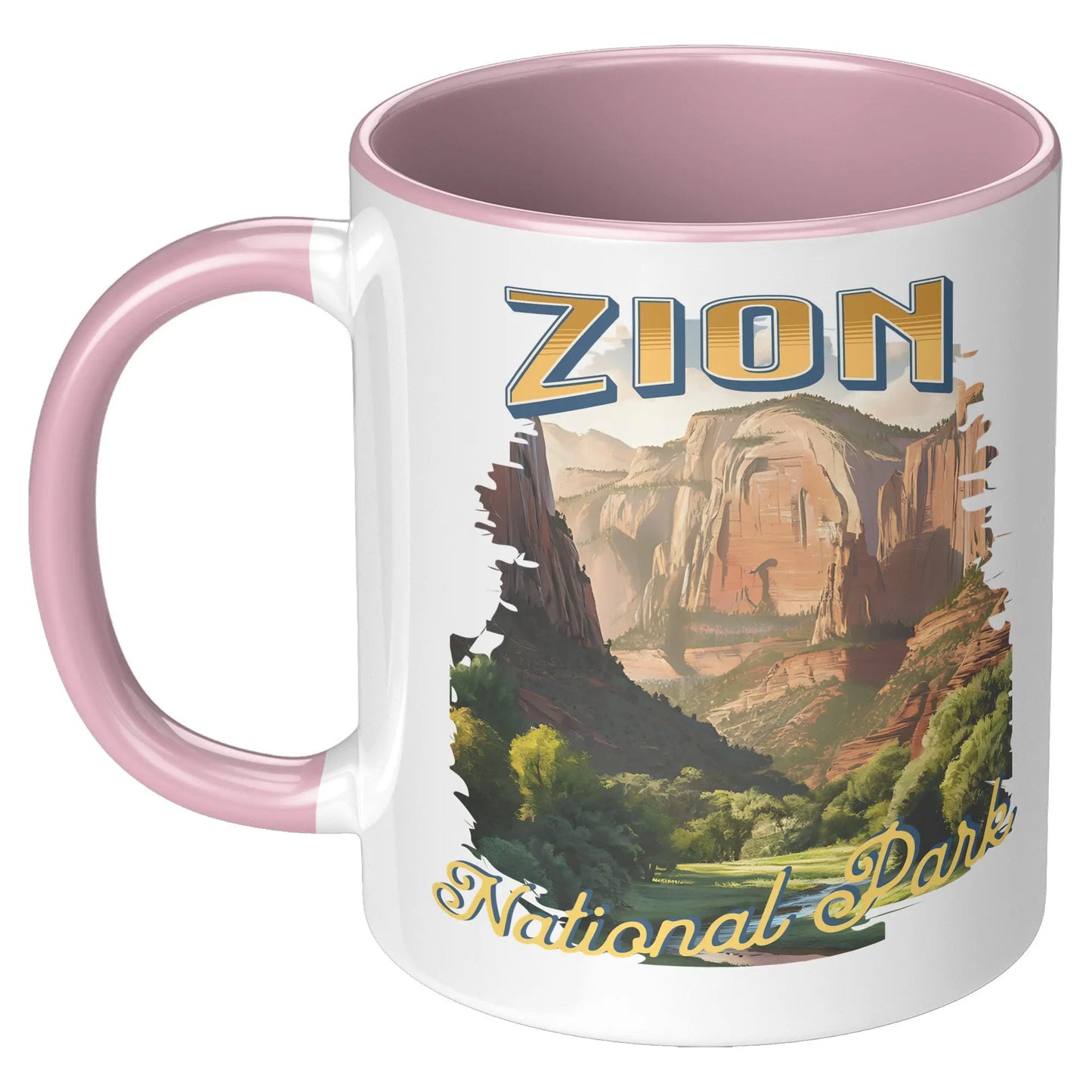 Zion National Park Mug 11oz 15oz Mug teelaunch 11oz Accent Mug Pink