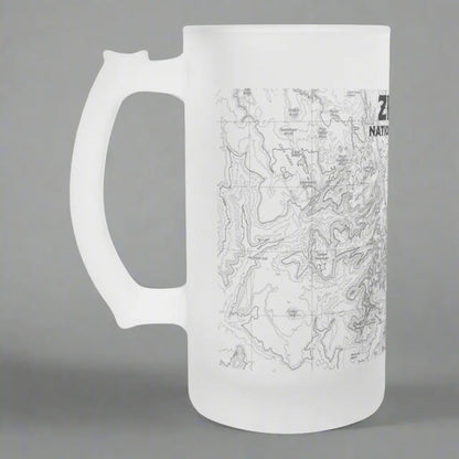 Zion National Park Topographic Frosted Mug Pint Glass Pint Mug teelaunch