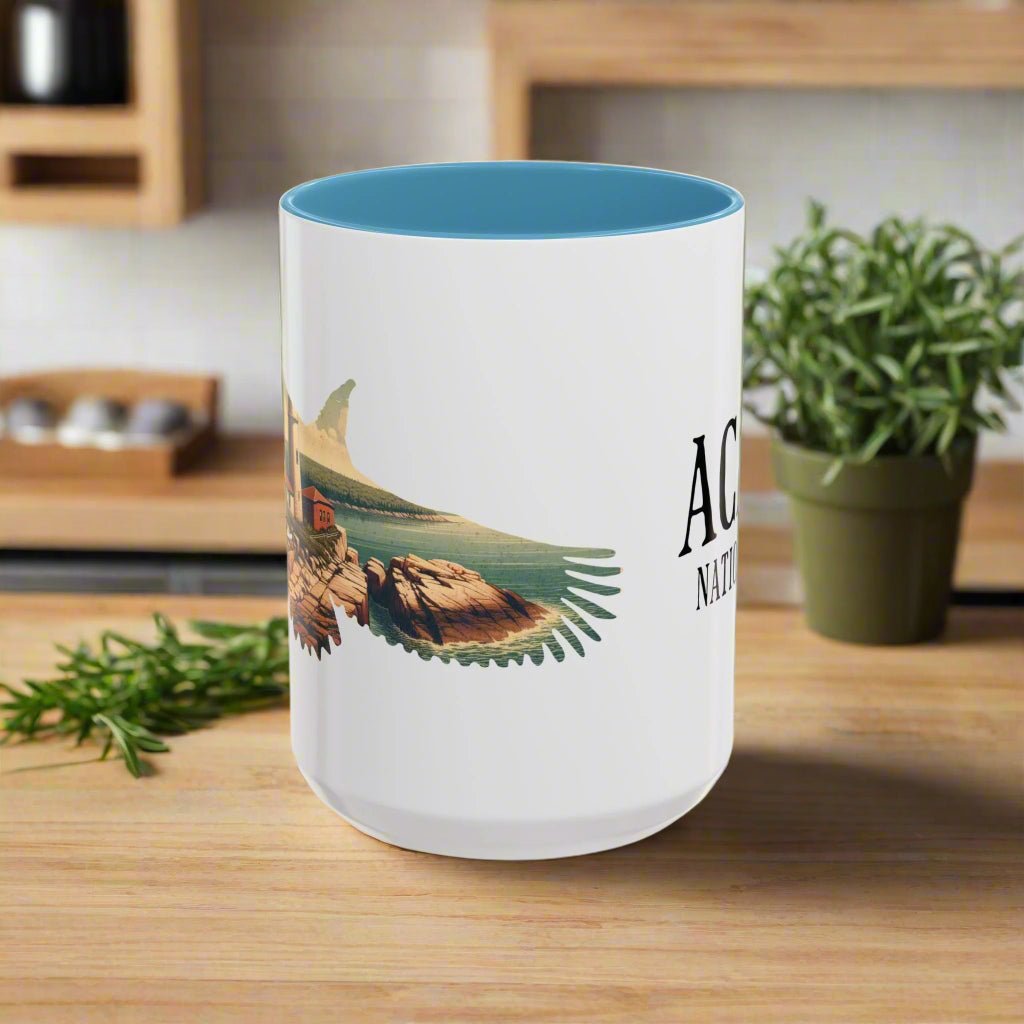 Acadia National Park Maine bird colored coffee mug alternate product view