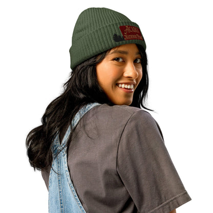 Acadia National Park embroidered beanie shown from alternate product angle