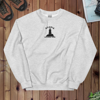 Acadia National Park Embroidered Lighthouse Crewneck - Parks Apparel