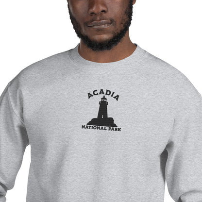 Acadia National Park Embroidered Lighthouse Crewneck - Parks Apparel