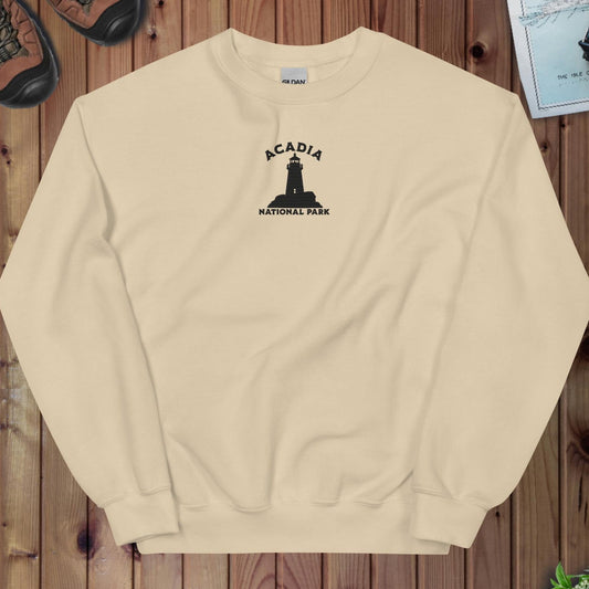 Acadia National Park Embroidered Lighthouse Crewneck - Parks Apparel