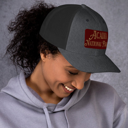 Acadia National Park embroidered trucker hat detail or alternate product view