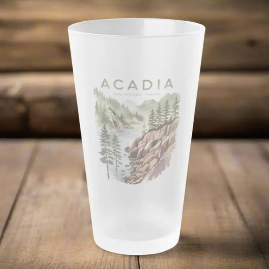 Acadia National Park Frosted Pint Glass - Parks Apparelpint glass