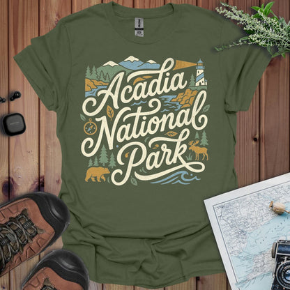 Acadia National Park graphic t-shirt navy alternate apparel color or product angle