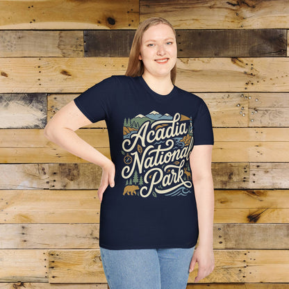 Acadia National Park graphic t-shirt navy alternate apparel color or product angle