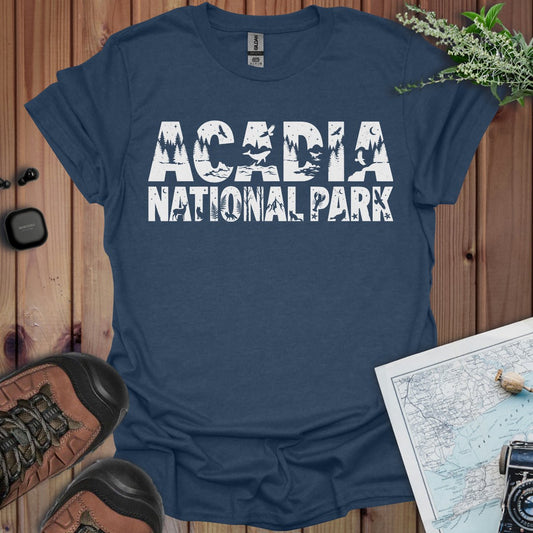 Acadia National Park Graphic Typography T-Shirt - Parks ApparelT-Shirt