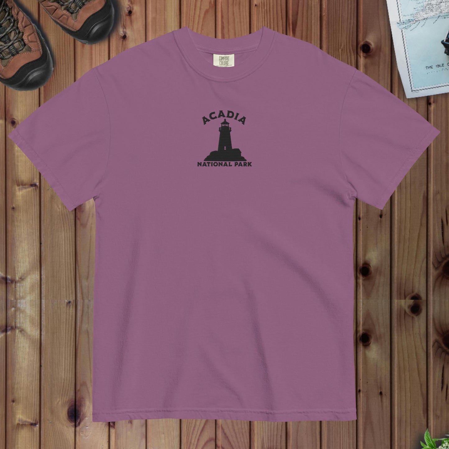 Acadia National Park premium embroidered t-shirt alternate apparel color or product angle