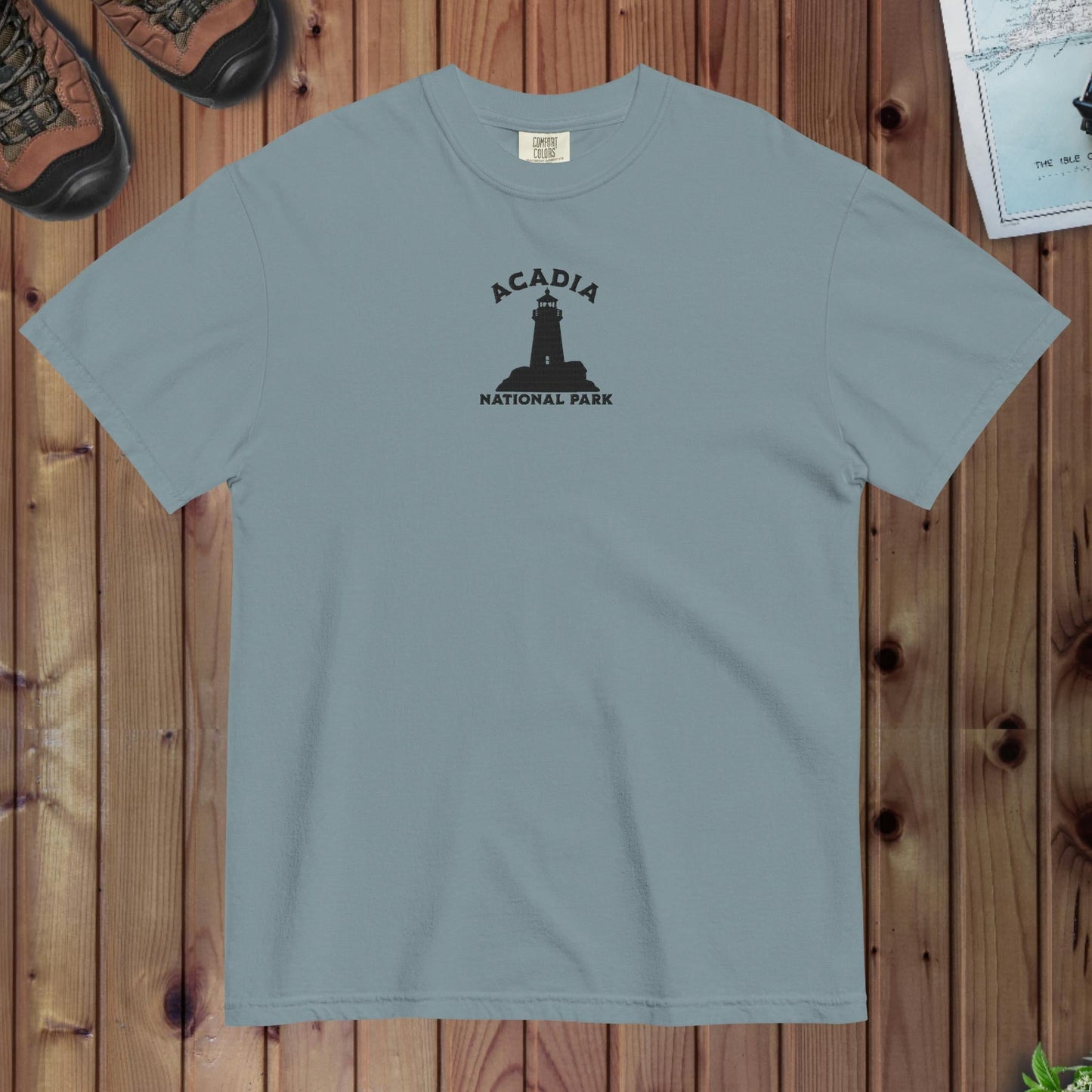 Acadia National Park premium embroidered t-shirt alternate apparel color or product angle