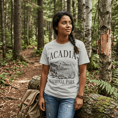 Acadia National Park rustic graphic t-shirt alternate apparel color or product angle
