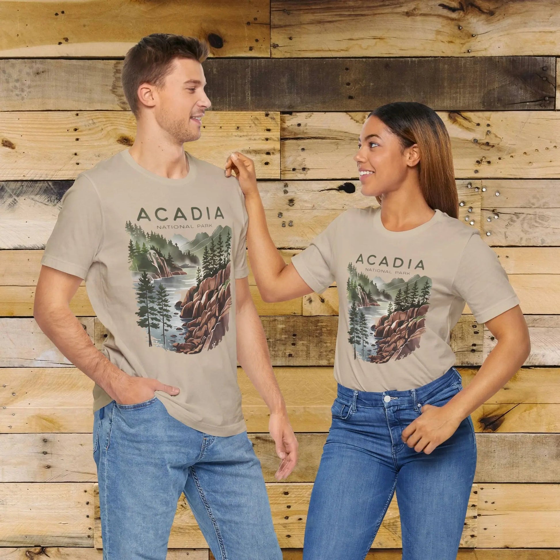 Acadia National Park coastal art graphic t-shirt detail or alternate product view