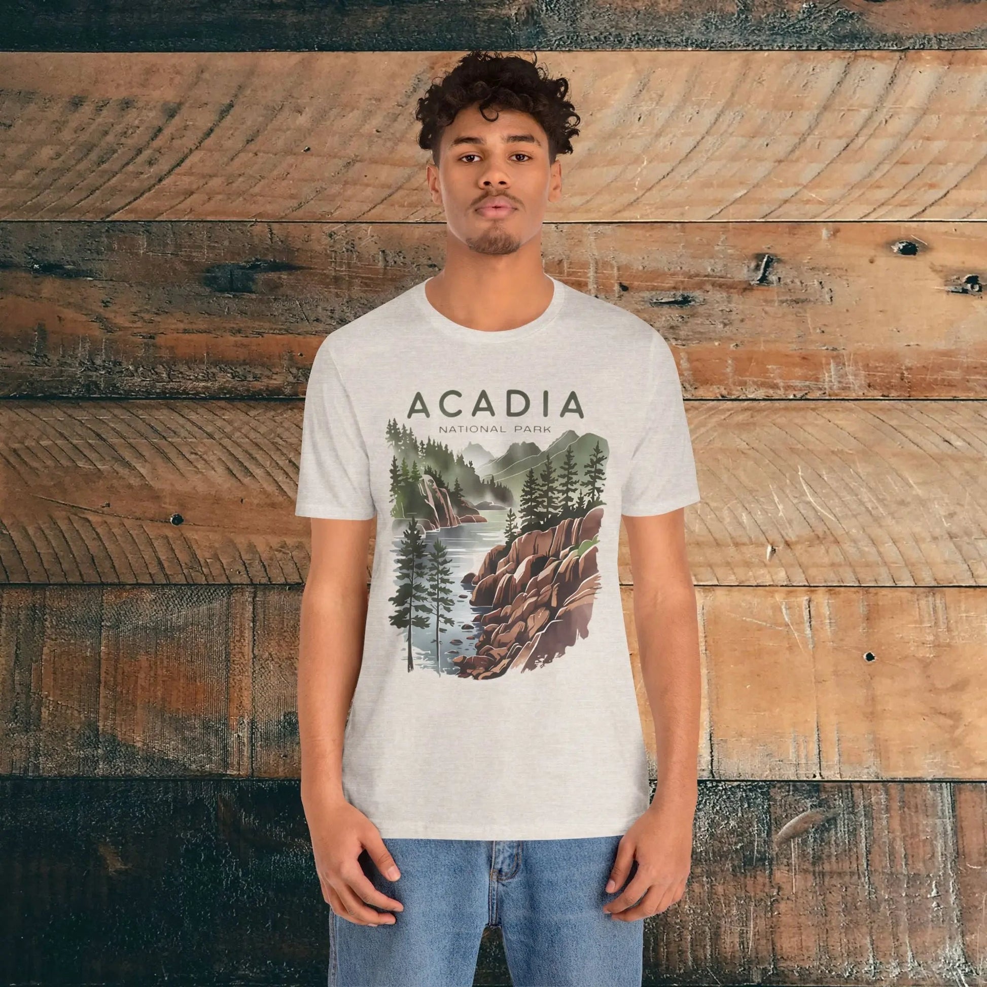 Acadia National Park coastal art graphic t-shirt detail or alternate product view