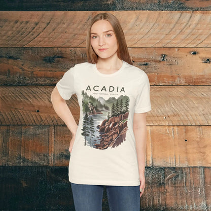 Acadia National Park coastal art graphic t-shirt detail or alternate product view