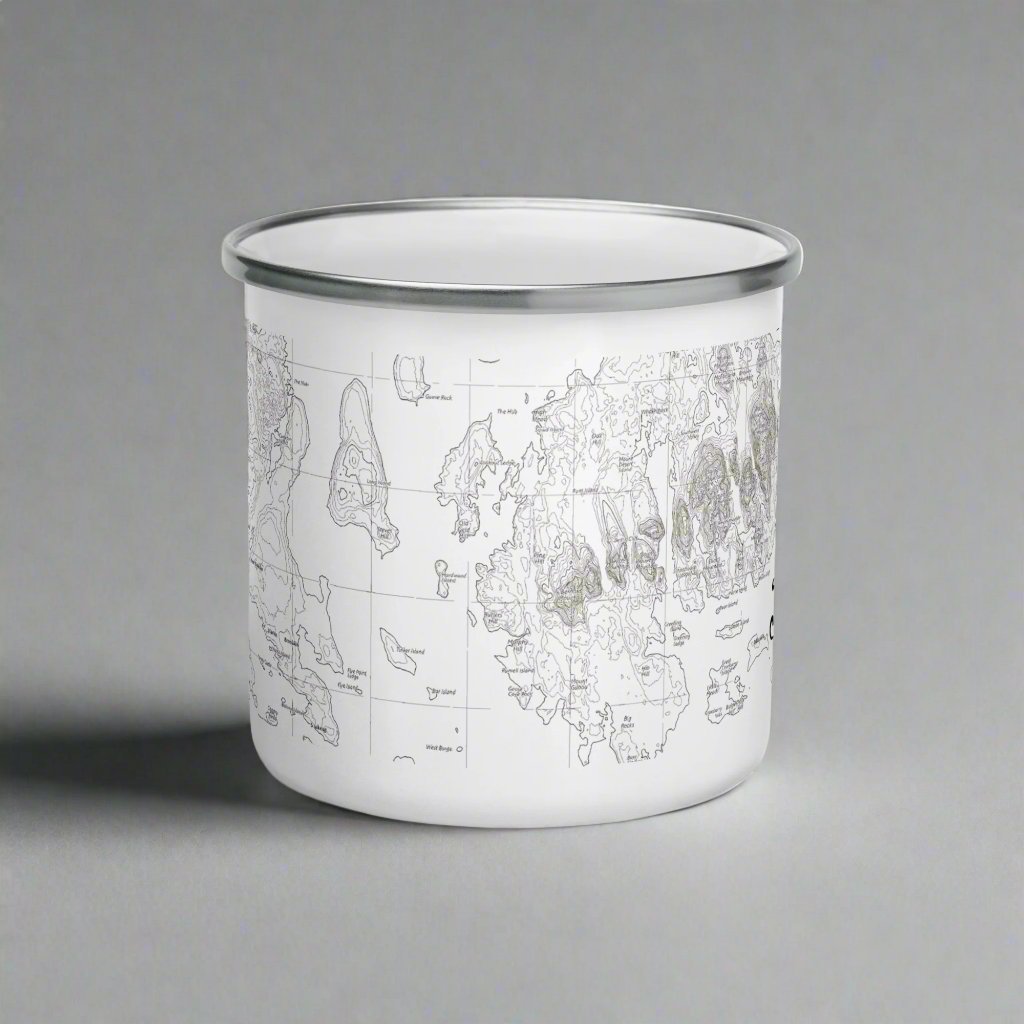 Acadia National Park topographic camp mug showing design detail or product variation