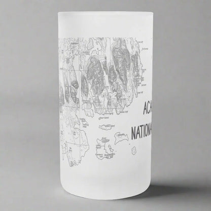 Acadia National Park Topographic Frosted Pint Glass - Parks ApparelDrinkware