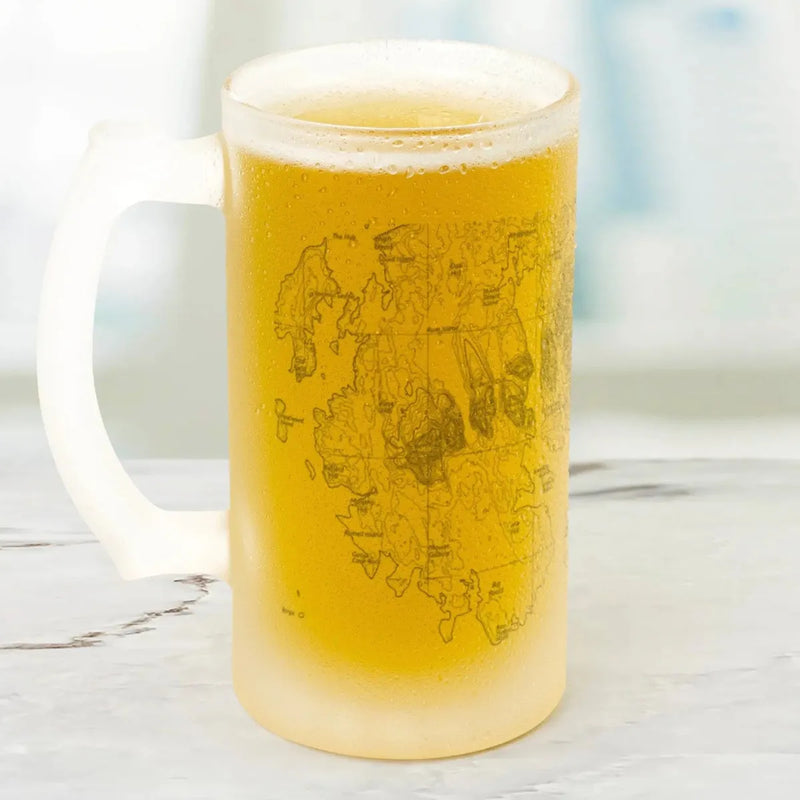 Acadia National Park Topographic Frosted Pint Glass - Parks ApparelDrinkware