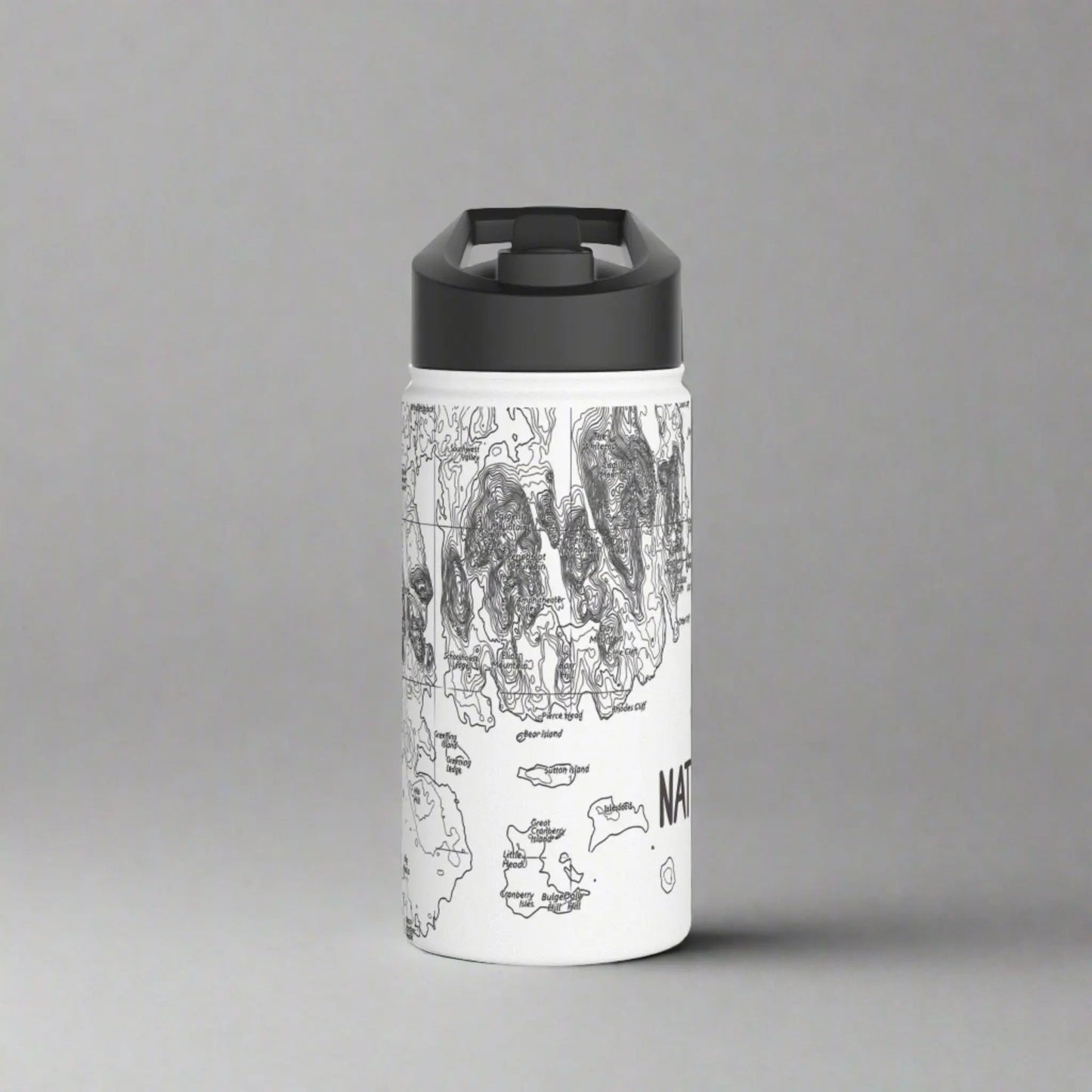 Acadia National Park Topographic Steel Water Bottle - Parks ApparelMug