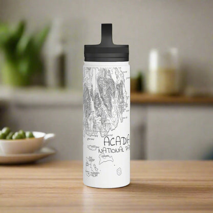 Acadia National Park Topographic Steel Water Bottle - Parks ApparelMug