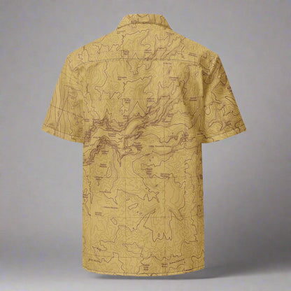 Yosemite National Park Topographic Button Short Sleeve Shirt Unisex button shirt Park Service Apparel