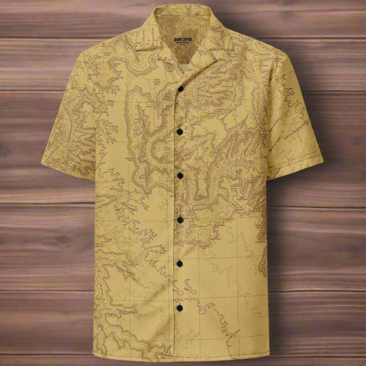 Grand Canyon National Park Topographic Unisex Button Up Shirt button up Park Service Apparel 2XS