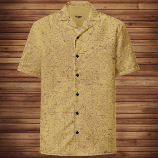 Sequoia National Park Topographic Button Up Unisex Shirt button shirt Park Service Apparel 2XS