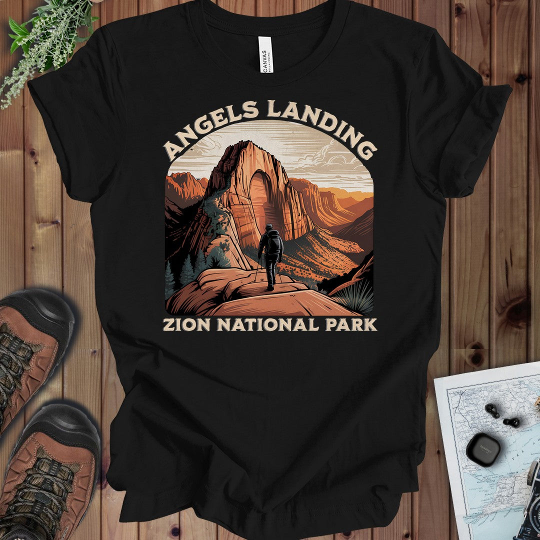Angels Landing Zion Kids Graphic T-Shirt in Black