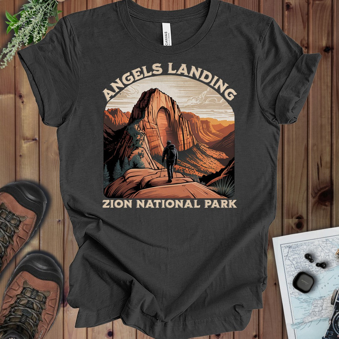 Angels Landing Zion Kids Graphic T-Shirt in Dark Grey Heather